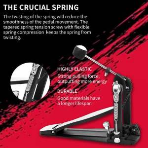 IRIN | Bass Drum Pedal Portable Stable Chain Drive Drum Step for Drum Set Instrument for Electronic Drums Drum Foot Pedal Beater