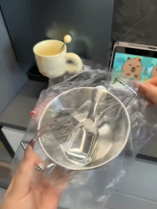 Household Korean Style Food Bowl Tough Stainless Steel Sake Dish Double Gripped Snack Plate Rapid Noodle Bowl