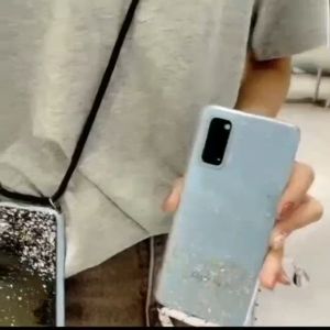 Case Oppo Reno 8T 4G 5G Motif Gliter Clear Bening Free Tali Lanyard Ring Standing Hp Silikon Mewah Soft Casing Handphone