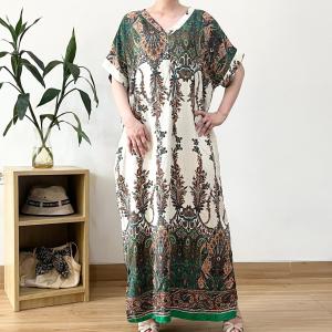 ●ECLAIRE● 003 Dress Maksi Maxi Jumbo Loose Katun Rayon Vneck Lengan Pendek Shortsleeves Busui Friendly Fashion Muslim Kasual Casual Import gioio