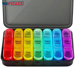Weekly Pill Organizer 3 Times A Day Daily Pill Box 7 Day Large Travel Pill Case 21 Grids To Hold Medicine Vitamin Supplement