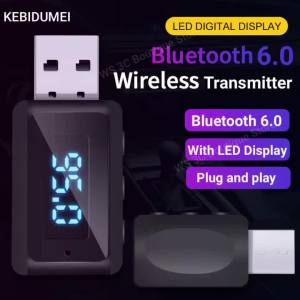 kebidumei | Bộ Thu Phát Bluetooth 6.0 Trên Ô Tô Bộ Thu Phát FM Cuộc Gọi Rảnh Tay Bộ Chuyển Đổi Âm Thanh Không Dây USB Mini Có Màn Hình LED Cho Đài Phát Thanh Trên Ô Tô