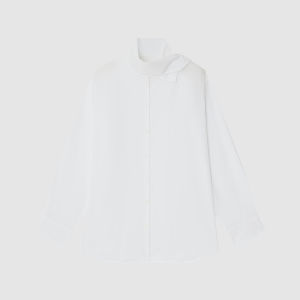 ICICLE | Cotton Broadcloth Scarf Collar Shirt