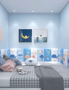 【6Pcs】30*60cm Anti Collision Foam Wallpaper for Baby Strip Bumper Kindergarten Wall Foam for Baby