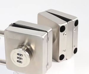 Khóa số cửa kính cường lực mở xoay loại 3 mã số có thể thay đổi được làm bằng inox 304 có chốt vặn khóa bên trong (8312)