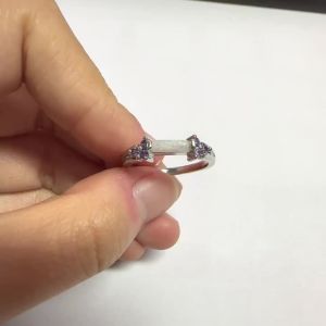 Huitan Thin Versatile Women Ring Imitation Opal Elegant Wedding Daily Versatile Accessories Inlaid Shiny Purple CZ Chic Jewelry