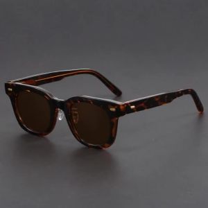 Kính Râm Nam Khung Dày Hai Màu Thủ Công Phong Cách Retro Chống Cận Thị Chống Tia UV Khung Nhỏ Không Phân Cực Kiểu Dáng Cổ Điển Cơ Bản.