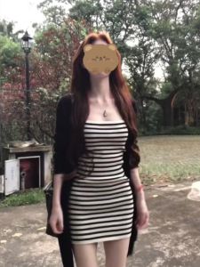 VKSOD | Slimming Stripe Wrap Around Long Sleeve Cardigan Top And Shorts Womens Fashion Summer Two-Piece Set VKSOd Brand E5013-X3699AN