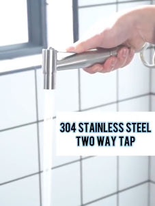 VIP Stainless Steel Hand Spray Bidet Hose Set & Holder Bathroom SUS304 Flushing gun faucet toilet pipe tandas air paip