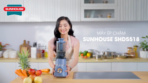 Máy Ép Chậm Sunhouse SHD5518 - Công Suất 150W Có Chức Năng Làm Kem Trái Cây Đông Lạnh