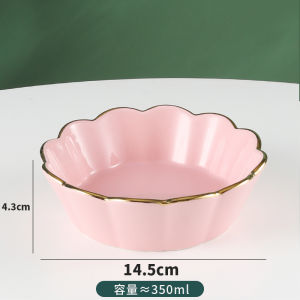 Bát Salad Bằng Gốm Sứ Nhẹ Sang Trọng Có Viền Vàng Hình Hoa Bát Ăn Nhẹ Bát Tráng Men Bát Cơm Nổi Tiếng Của Mclaren