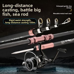 LWTOU | Portable Reel Seat Hard Fishing Rod for Big Game Surf Casting