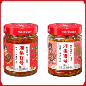 Xiangji Brand 15 Number Pickled Bean Sprouts Chicken Offal Hot Sauce Instant Sichuan Peppercorn Sour Spicy Flavor Rice Accompaniment Hunan Specialty