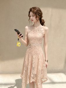 Unique Lace Halterneck Dress for Women