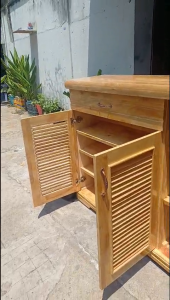 Tủ đựng giày dép gỗ cửa chớp và ngăn kéo trên_Giao hàng nhanh