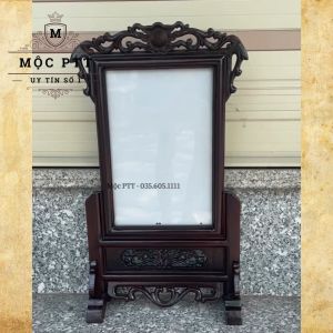 Khung ảnh thờ mẫu Hoa Lá Tây màu Cổ gỗ Hương Đá kích thước 20 x 25  20 x 30  25 x 35 cm
