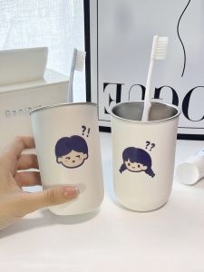 Stainless Steel Cartoon Print Toothbrush Cup for Boys And Girls High Aesthetic Value Couple Dental Care Utensils