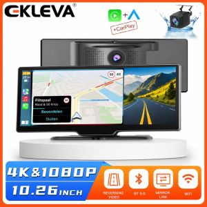 EKLEVA 10.26 Inch Car DVR 4K Dash Cam Rearview Mirror WIFI Dashboard Dual Lens Camera Driving Recorder Support Carplay Android Auto