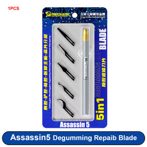 MECHANIC Assassin5 5in1 Degumming Rework Blade & Handle for CPU IC Glue Removal Chip Layering Phone Motherboard Repair Tool