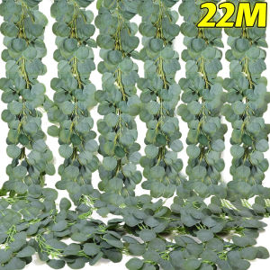 Dizoey ต้นไม้แขวนใบยูคาลิปตัสหวายเทียมดอกไม้ปลอมเถาวัลย์ใบยูคาลิปตัสตกแต่งสวนแต่งงานงานปาร์ตี้ DIY