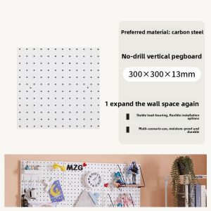Mzg | Wall Shelf With Hooks No Drilling Installation