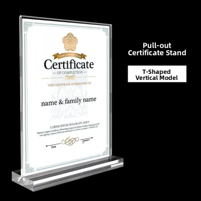 Modern Acrylic Picture Frame Display Stand A4 Advertising Transparent Photo Frame Simple Honor Patent Certificate Frame