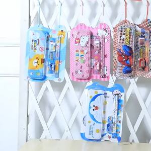 6in1 Cute Creative cartoon stationery set pencil case ruler eraser sharpener writing supplies Set