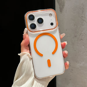 For Magsafe Magnetic Color Clear Wireless Charge Cases for iPhone 17 Air 16 15 14 Plus 13 12 Pro Max Anti-Fall Shockproof Cover