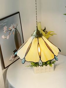 Eloty Restaurant Pendant Light Copper Body with Glass Shade Vintage American Retro Style for Bedroom and Hallway Decor