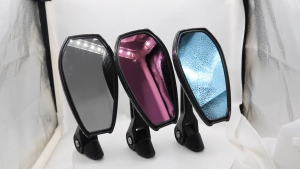 Street King Side Mirror V1 Fully Cast Alloy Adjustable Blue Lens LTO Passed Universal Surfy Motorcycle