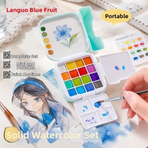Languo | Portable 16-color Solid Watercolor Set with Pearlescent Finish