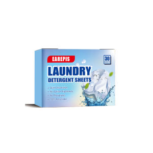 30Pcs Concentrated Laundry Detergent SheetsPowerful Stain RemovalOdor EliminatorFresh ScentLightweight and Portable for Home