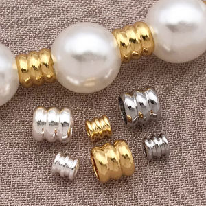 ผสม 20 ชิ้น 18 พันทองแดงชุบทองจริงหนาสีเงินสีขาวสีทองด้าย spacer ลูกปัด เครื่องประดับ DIY ทําอุปกรณ์