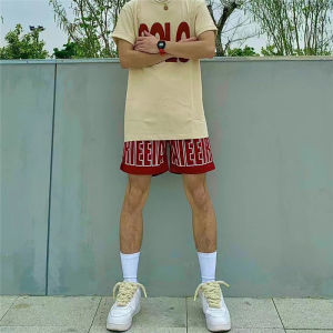 Rieeia Quick-Drying American Basketball Shorts Retro Summer Mens Sports Break Loose Fashion Brand below the Knee Breathable Four Points