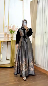 Dress jumbo Ciara 4/Gamis syari jumbo/Dress pesta kondangan/baju muslim wanita terkini/Gamis jumbo LD 110/Dress pesta/dress resmi/dress mewah