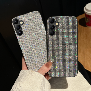 Luxury Glitterรูปแบบตารางแฟชั่นTPUเคสโทรศัพท์สําหรับSamsung Galaxy S25 S24 S23 S22 Plus FE Ultra S25Edgeปกหลัง