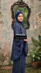 Telekung Travel Dalia Muslimah Lightweight Wrinkle Resistant Telekung with Bag Stretchable Skirt Prayer Outfit