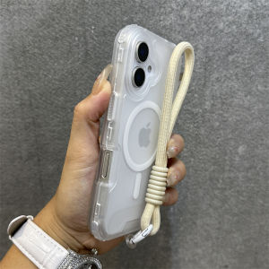 Thickened Magnetic Suction Skin-like iPhone Case Delele Compatible with Apple 16 17 Models White Three-in-One Luxury Protection Cover