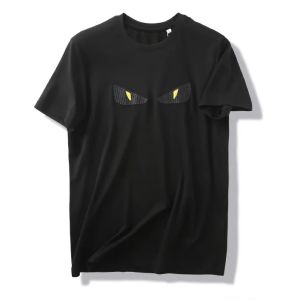 Áo Thun Nam Tay Ngắn Chất Liệu Cotton Pha Lanh Sợi Băng Lụa Kiểu Ý Sang Trọng Thêu Chống Thấm Nước Chống Dầu Thoáng Khí Thường Ngày