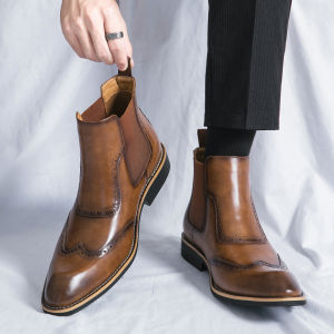 NUDANLAI | Fall One-Piece Boots Business Casual Mens Shoes