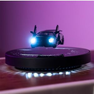 เครื่องประดับแบบจำลองการลอยตัวด้วยแม่เหล็กรถโลหะผสม ° หมุนได้อย่างอิสระสวิตช์สัมผัสแผงกระจกนิรภัยท้องฟ้าเต็มไปด้วยดวงดาวของกาแล็กซี่