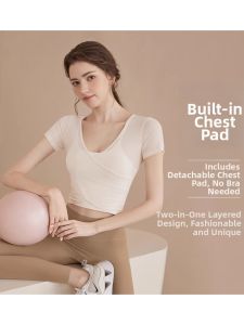 Lass Vary | New Summer Fitness Top with Built-in Bra for Pilates Yoga