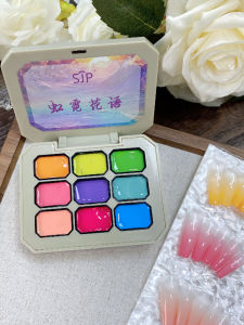 9 สีสายรุ้งภาษา Patting กาว Smudge กระป๋องความอิ่มตัวสูงยอดนิยม Semi-Solid เล็บกาวเล็บ Salon พิเศษ