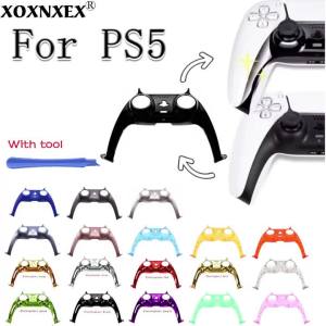 For PS5 V1 V2 V3 Gamepad Handle Shell Cover Clear Matte/Electroplate Controller Joystick Handle Decoration Strip With Pry Bar
