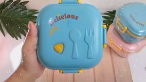 Tempat Bekal Makan Anak Sekolah Lucu Anti Tumpah Aesthetic 2 Tingkat 3 Sekat