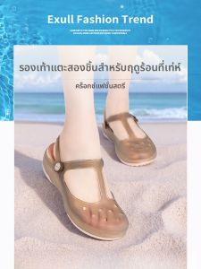 รองเท้าแตะส้นเตี้ยแบบสวมสำหรับผู้หญิง VEBLEN 2025 รองเท้าแตะแบบสวมสำหรับกลางแจ้งในช่วงฤดูร้อน รองเท้าแตะแบบสวมครึ่งหัว รองเท้าแตะพื้นนุ่ม รองเท้าแตะชายหาด