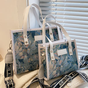 Túi Đeo Chéo Dung Tích Lớn Thời Trang Đi Làm Túi Tote Thiết Kế Độc Đáo Đeo Vai Đơn Cầm Tay Vải Canvas Khóa Kéo Hình Học