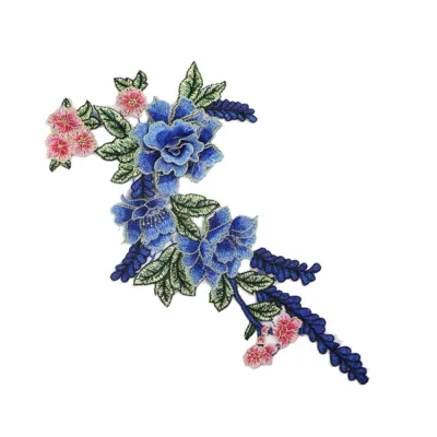 Polyester Fiber Embroidery Flower Patch DIY Handmade Clothing Accessories Sew On Patch 38*20CM Embroidery Floral Applique Dress