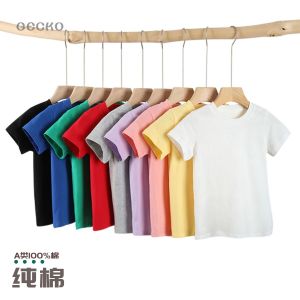 Áo Thun Cotton Trẻ Em Mùa Hè Cổ Tròn Tay Ngắn Mỏng Màu Trơn Cho Bé Trai Và Bé Gái Quần Áo Trẻ Em Thương Hiệu Danrol