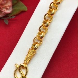 เครื่องปรับรูปทองลายผ่าหวายกลม 7 นิ้ว สร้อยข้อมือ ชูบ ทอง การแทนจริง สมบูรณ์และสวยงาน